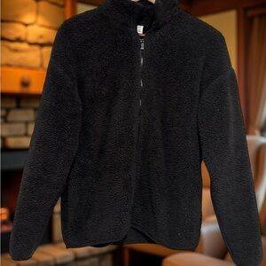 PINK Victoria's Secret Black Fleece Sweater